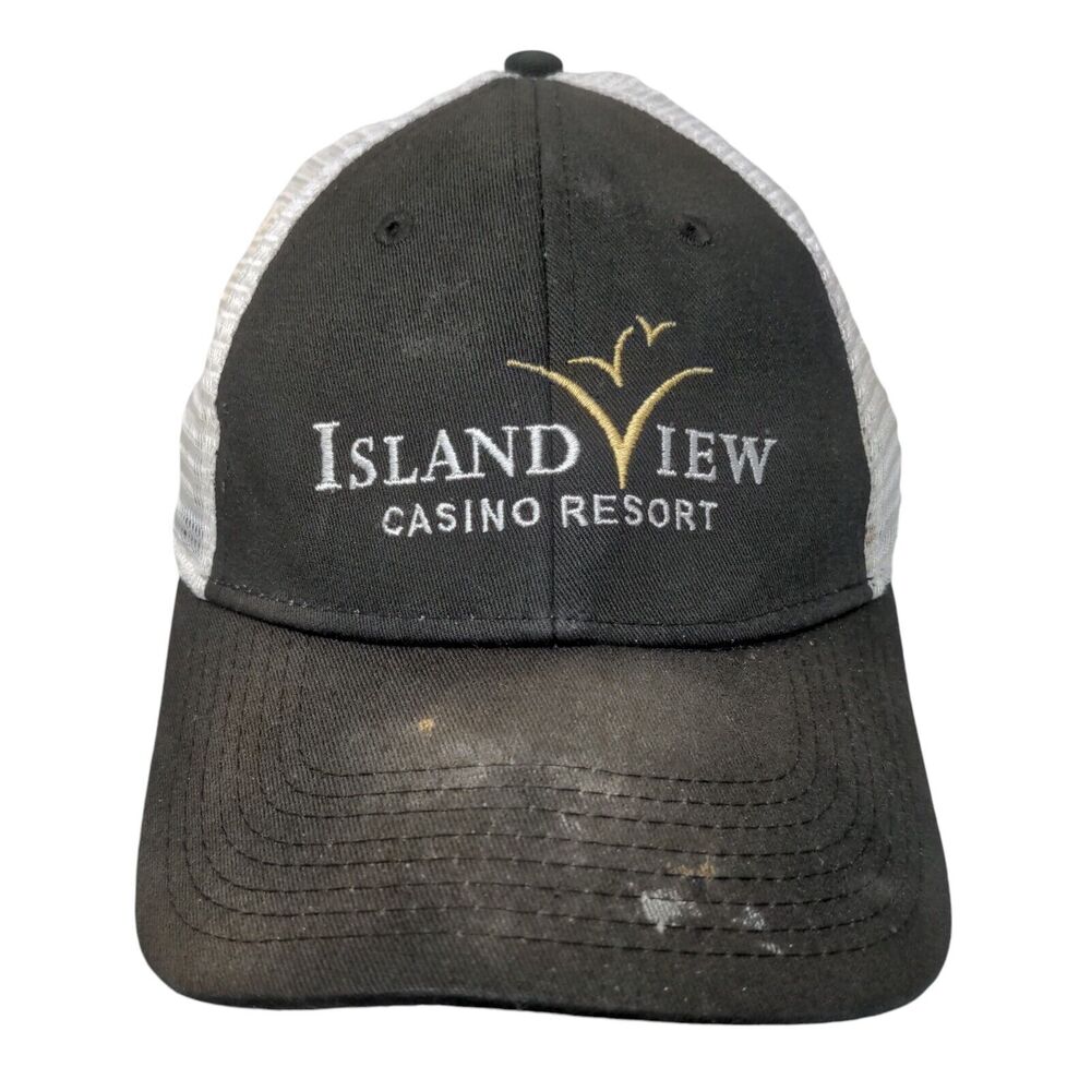 Island View Casino Resort Snapback Mesh Back Trucker Hat Black OSFM Dome